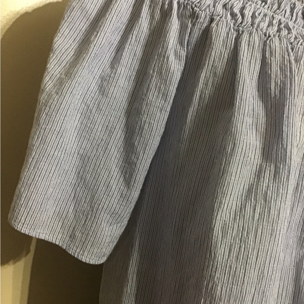 A New Day Blue striped top with Flowy Design - Picture 5 of 9